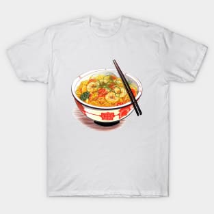 Ramen Bowl Bliss: Whimsical T-Shirt for Noodle Enthusiasts! T-Shirt